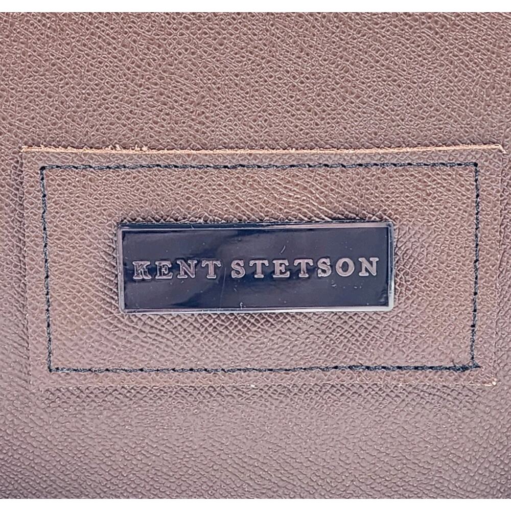 KENT STETSON Purse Chunky Turquoise Chain Gold Crossbody Strap Brown Leather - Picture 7 of 10